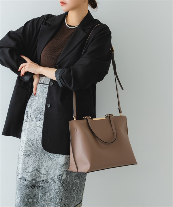 2WAY金屬裝飾A4托特包