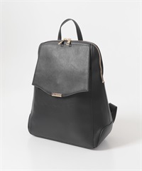 上蓋金屬裝飾A4後背包(黑色-one-BLACK)