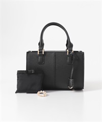 鑰匙圈吊飾方包(附胸針、托特包)(黑色-one-BLACK)