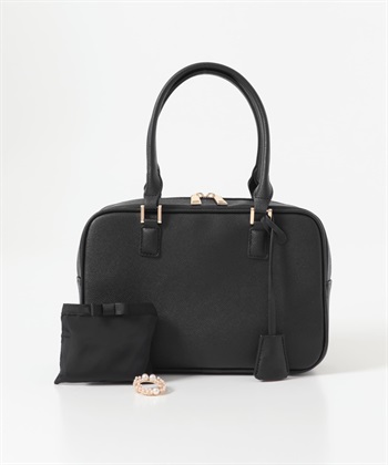 鑰匙圈吊飾波士頓包(附胸針、托特包)(黑色-one-BLACK)