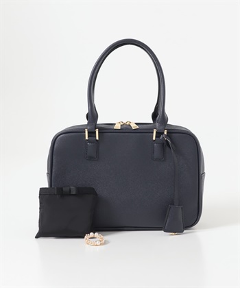 鑰匙圈吊飾波士頓包(附胸針、托特包)(藏青色-one-NAVY)