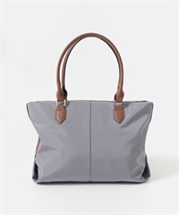 防潑水A4托特包(灰色x棕色-one-GRAY)
