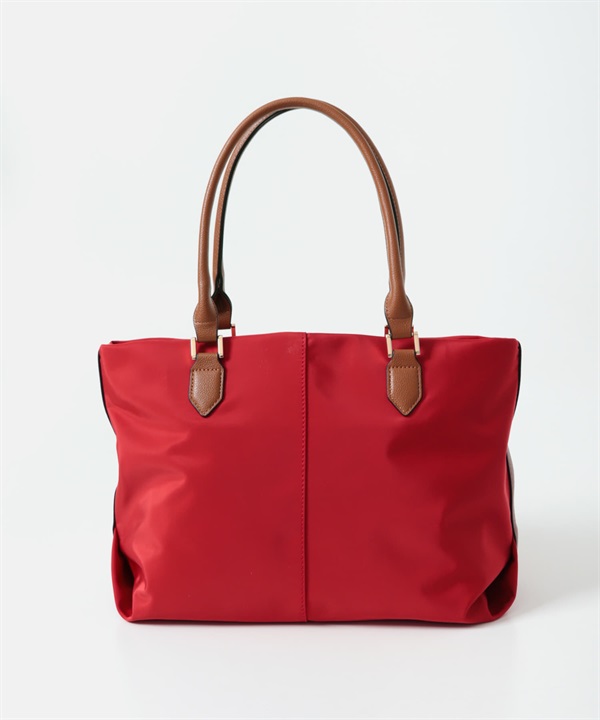 防潑水A4托特包(紅色x棕色-one-RED)