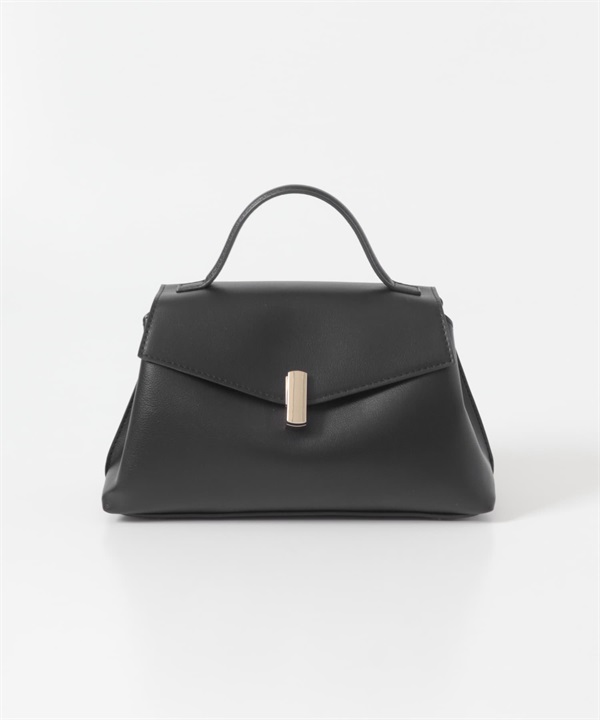 掀蓋設計手提包(黑色-one)