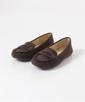 防潑水碎褶莫卡辛鞋(可可色-38-其他棕色)