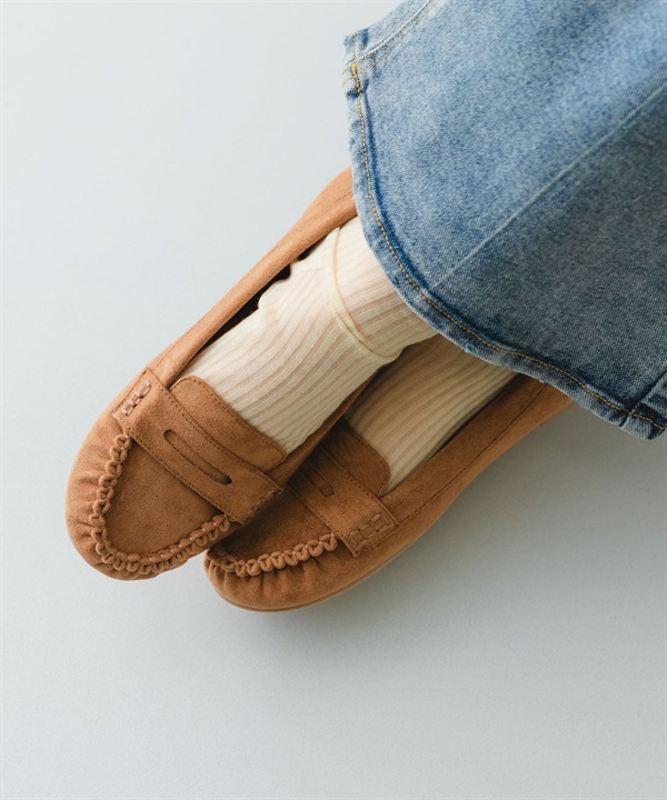 防潑水碎褶莫卡辛鞋