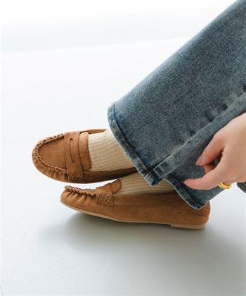 防潑水碎褶莫卡辛鞋