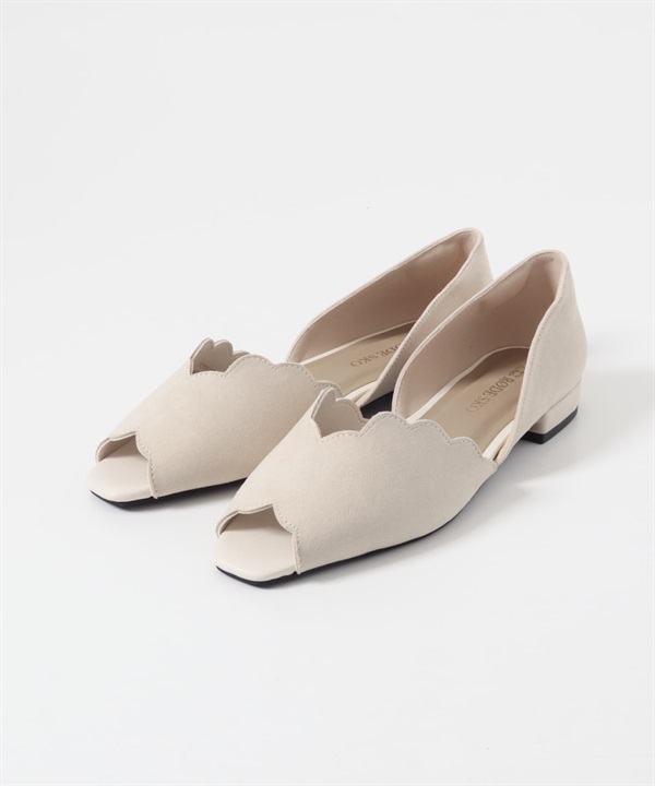 波浪邊露趾涼鞋(象牙白-36-IVORY)