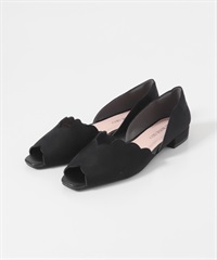 波浪邊露趾涼鞋(黑色-36-BLACK)