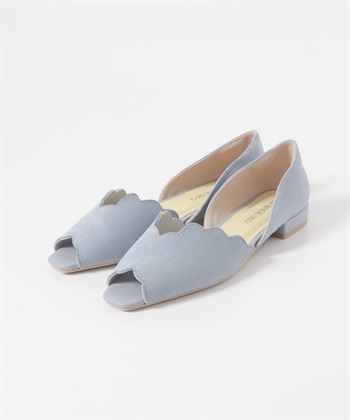 波浪邊露趾涼鞋(薩克斯藍-36-LIGHT BLUE)