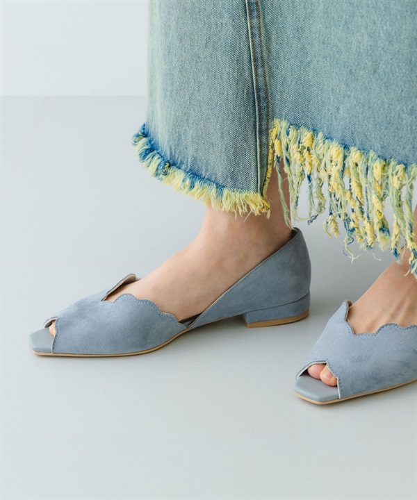 波浪邊露趾涼鞋