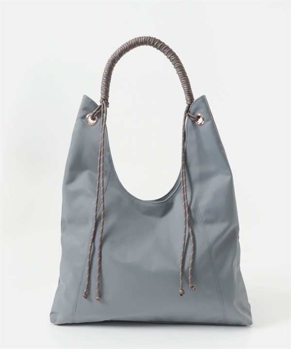 傘繩設計手提包(灰色x褐灰色-one-GRAY)