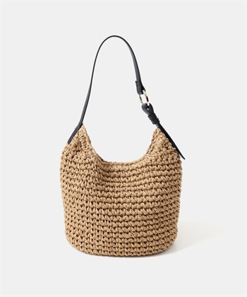 單肩紙編小托特包(駝色-one-NAVY)