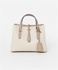 鑰匙圈飾帶迷你托特包(象牙白-one-IVORY)