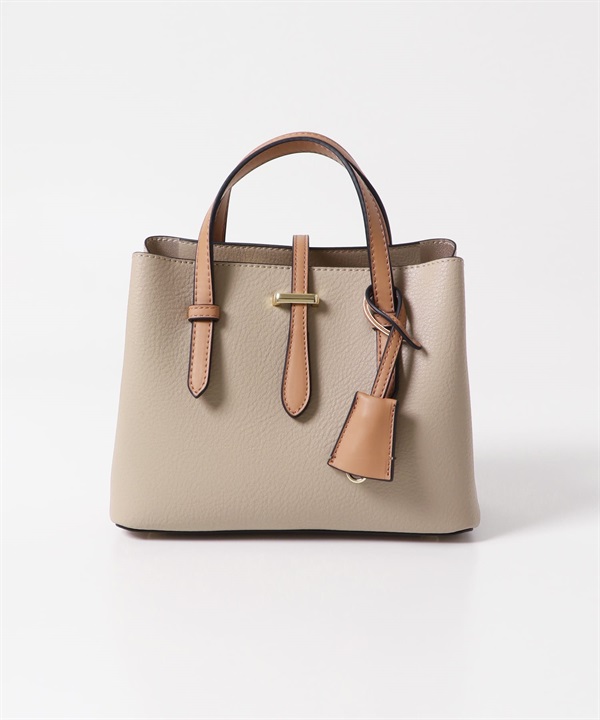 鑰匙圈飾帶迷你托特包(沙膚色-one-其他膚色)