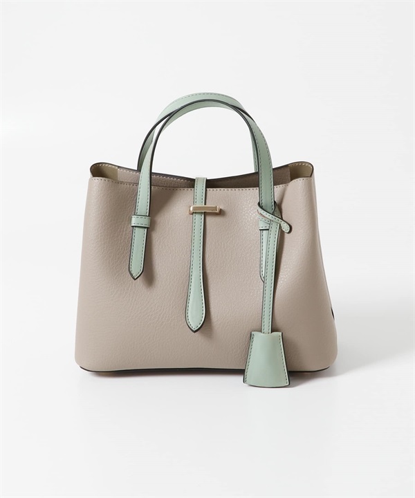 鑰匙圈飾帶迷你托特包(薄荷綠-one-MINT)