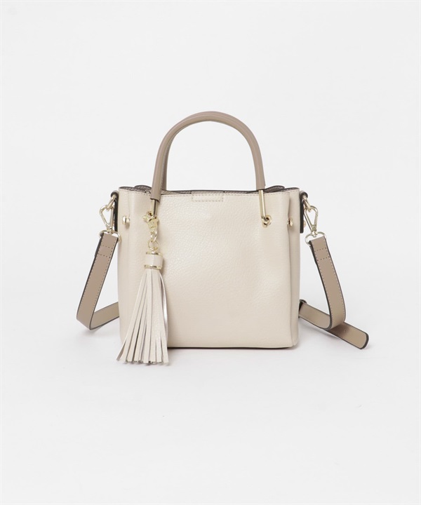 2WAY迷你托特包(亞麻色-one-其他白色)