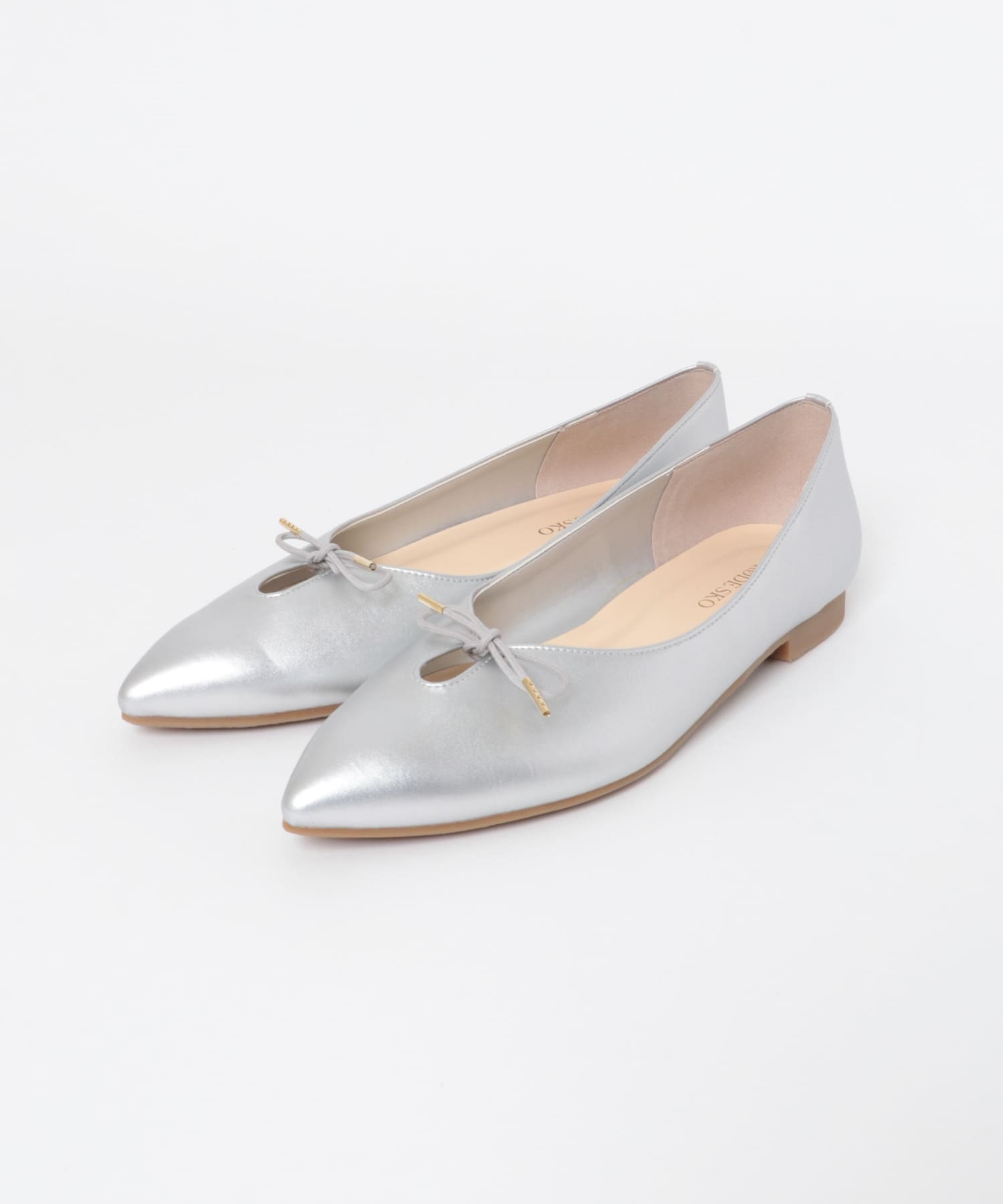 日本製蝴蝶結尖頭鞋(銀色-38-SILVER)
