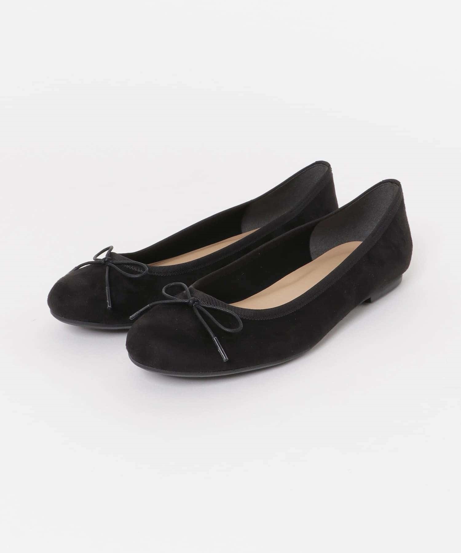 日本製仿麂皮基本款芭蕾軟鞋(黑色-37-BLACK)