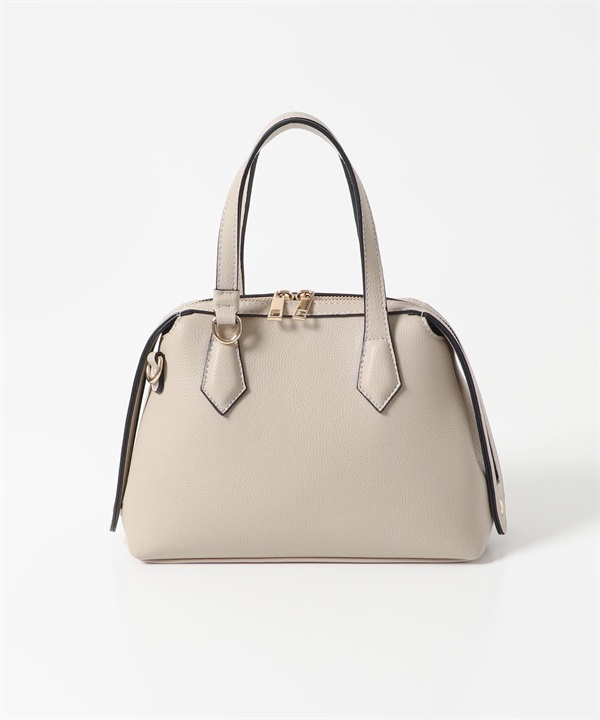 圓弧拉鍊設計小托特包(亞麻色-one-其他白色)