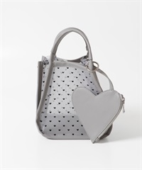 【新色追加】愛心半透明肩背手提包(灰色-one-GRAY)