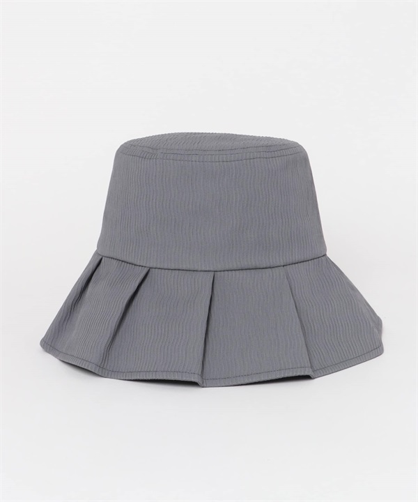 布紋打褶漁夫帽(炭灰色-FREE-CHARCOAL GRAY)