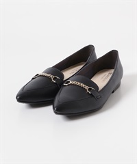 日本製鍊條尖頭樂福鞋(黑色-36-BLACK)