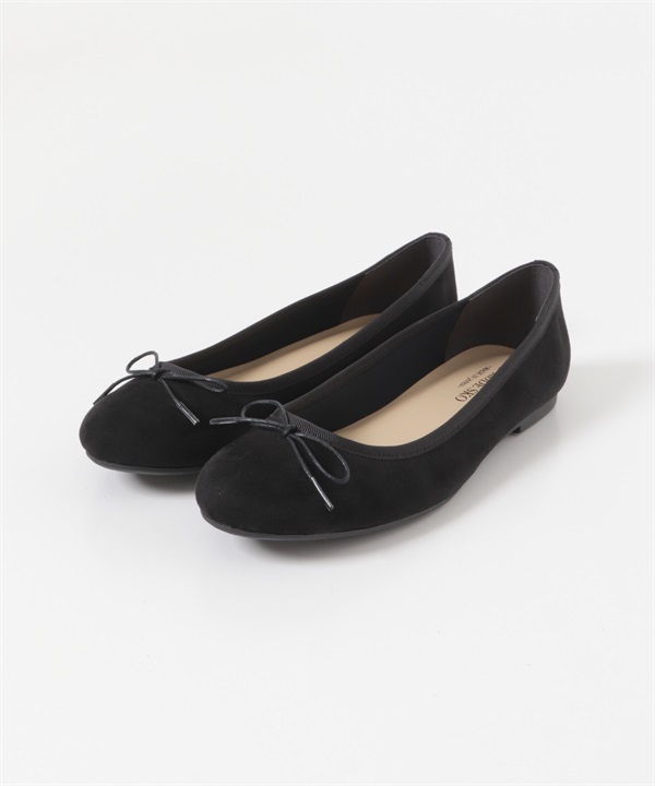 日本製蝴蝶結平底芭蕾舞鞋(其他黑色-36-其他黑色)