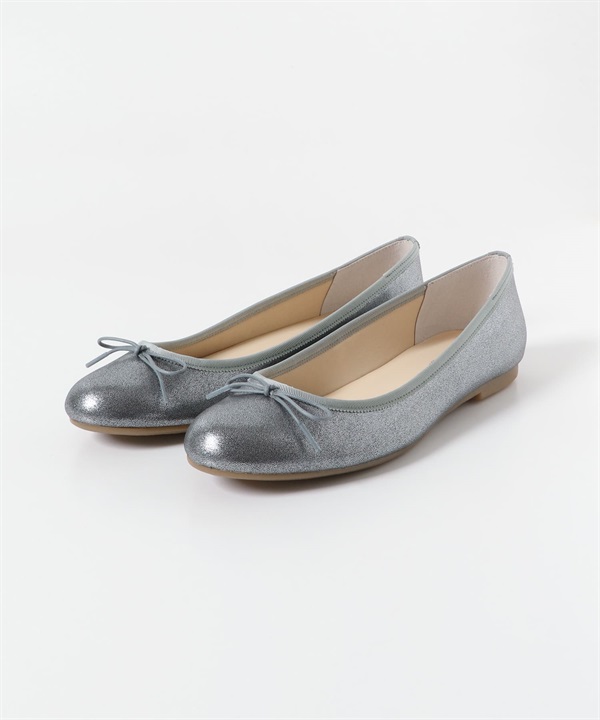 日本製蝴蝶結平底芭蕾舞鞋(銀色-36-SILVER)