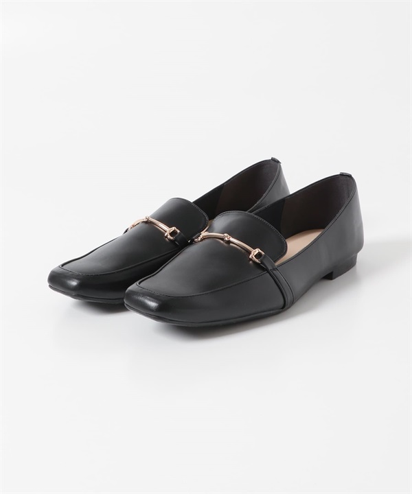 日本製方頭馬銜扣樂福鞋(黑色-36-BLACK)