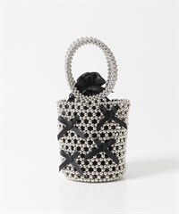 蝴蝶結串珠手提包(黑色-one-BLACK)