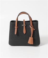 鑰匙圈飾帶編織迷你托特包(黑色-one-BLACK)