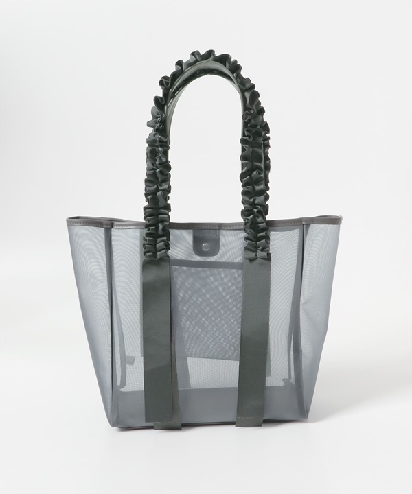 荷葉提把透明托特包(灰色-one-GRAY)