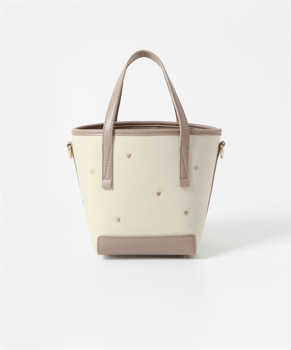 愛心刺繡水桶包(膚色-one-BEIGE)