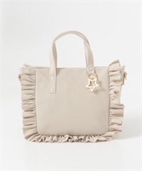 星星吊飾荷葉邊托特包(象牙白-one-IVORY)