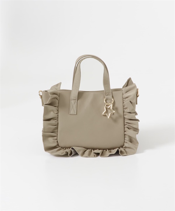 星星吊飾荷葉邊迷你托特包(摩卡色-one-MOCHA)