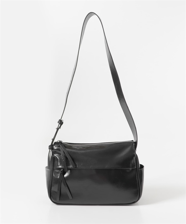 口袋設計單肩包(黑色-one-BLACK)