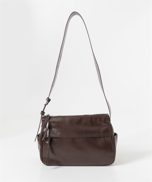 口袋設計單肩包(棕色-one-BROWN)