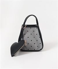 愛心帆布肩背手提包(黑色-one-黑色)