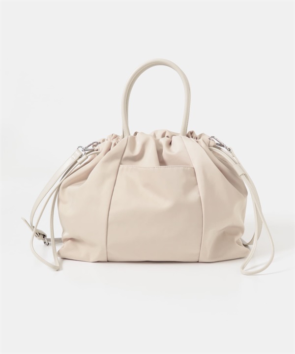 附肩背帶防潑水A4束口包(象牙白-one-IVORY)