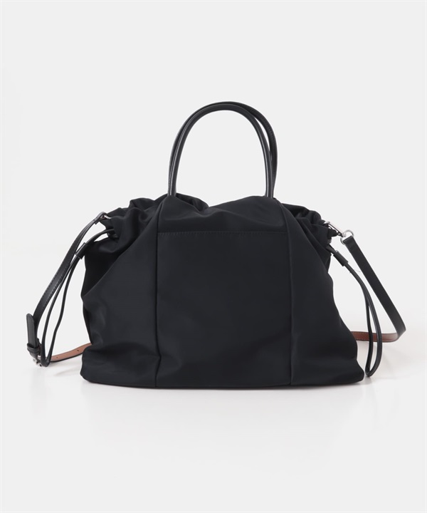 附肩背帶防潑水A4束口包(黑色-one-BLACK)