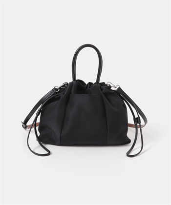 附肩背帶防潑水小束口包(黑色-one-BLACK)