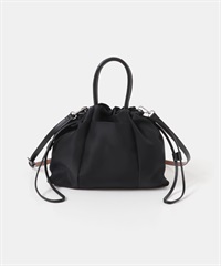 附肩背帶防潑水小束口包(黑色-one-BLACK)