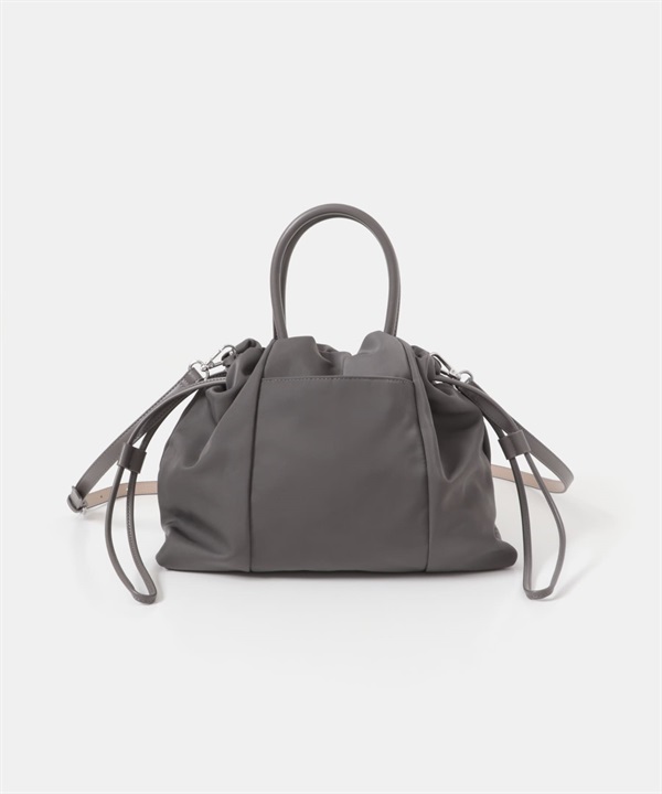 附肩背帶防潑水小束口包(灰色-one-GRAY)