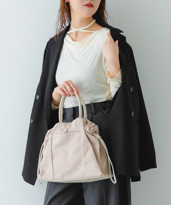 附肩背帶防潑水小束口包