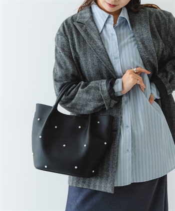 珍珠設計手提包(附珠鍊小包)