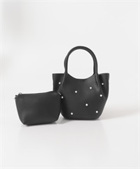 珍珠設計迷你手提包(附珠鍊小包)(黑色-one-BLACK)