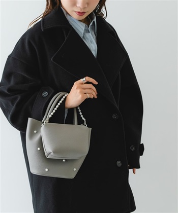 珍珠設計迷你手提包(附珠鍊小包)