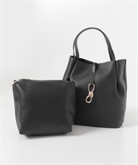 3WAY金屬蝴蝶結托特包(黑色-one-BLACK)