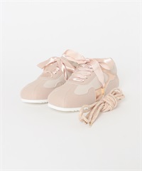 2WAY蝴蝶結異材質拼接休閒鞋(粉紅色-36-PINK)